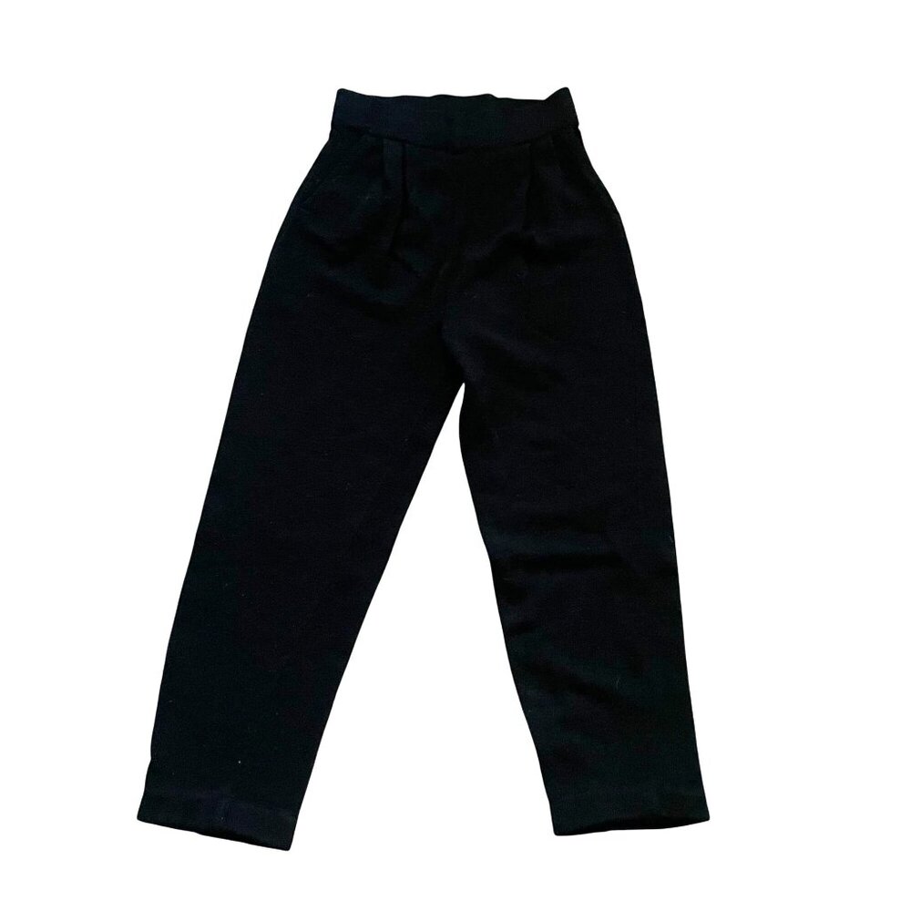 Vtg Antonella Preve Knit Pants Womens Medium Pleated Pull-On Winter Black